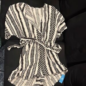Black and White Patterned Romper